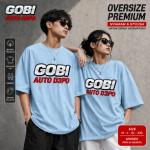 Baju GOBI88 oversize warna blue sky tampak depan