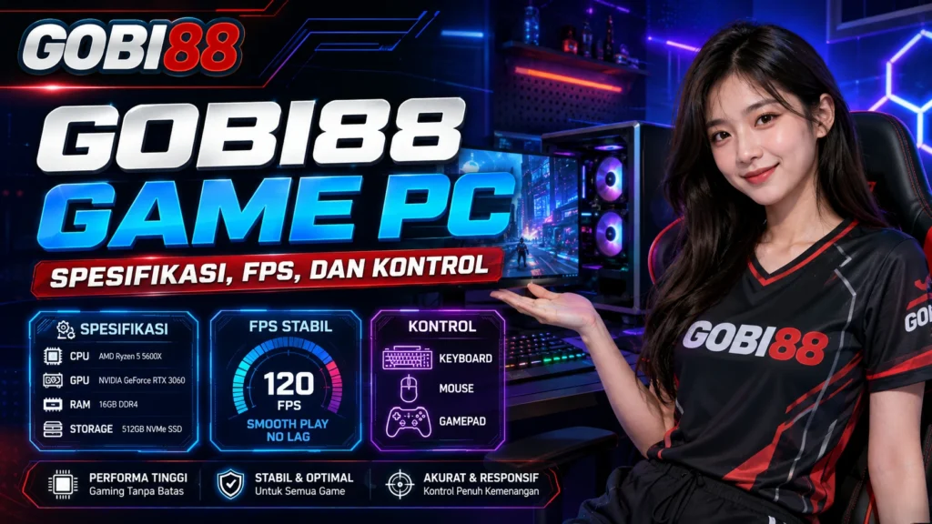 GOBI88 Game PC tentang spesifikasi, FPS, pengaturan grafis, penyimpanan, koneksi, keyboard, mouse, dan controller