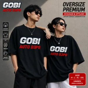 Baju GOBI88 oversize warna hitam tampak depan