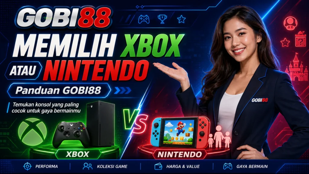 GOBI88 Xbox dan Nintendo untuk memilih ekosistem konsol berdasarkan game, portabilitas, multiplayer, cross-play, penyimpanan, dan biaya penggunaan