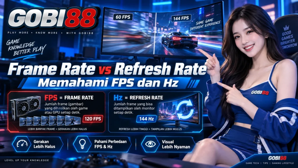 Frame rate vs refresh rate GOBI88 dengan panduan memahami FPS, Hz, frame pacing, VRR, V-Sync, dan performa game