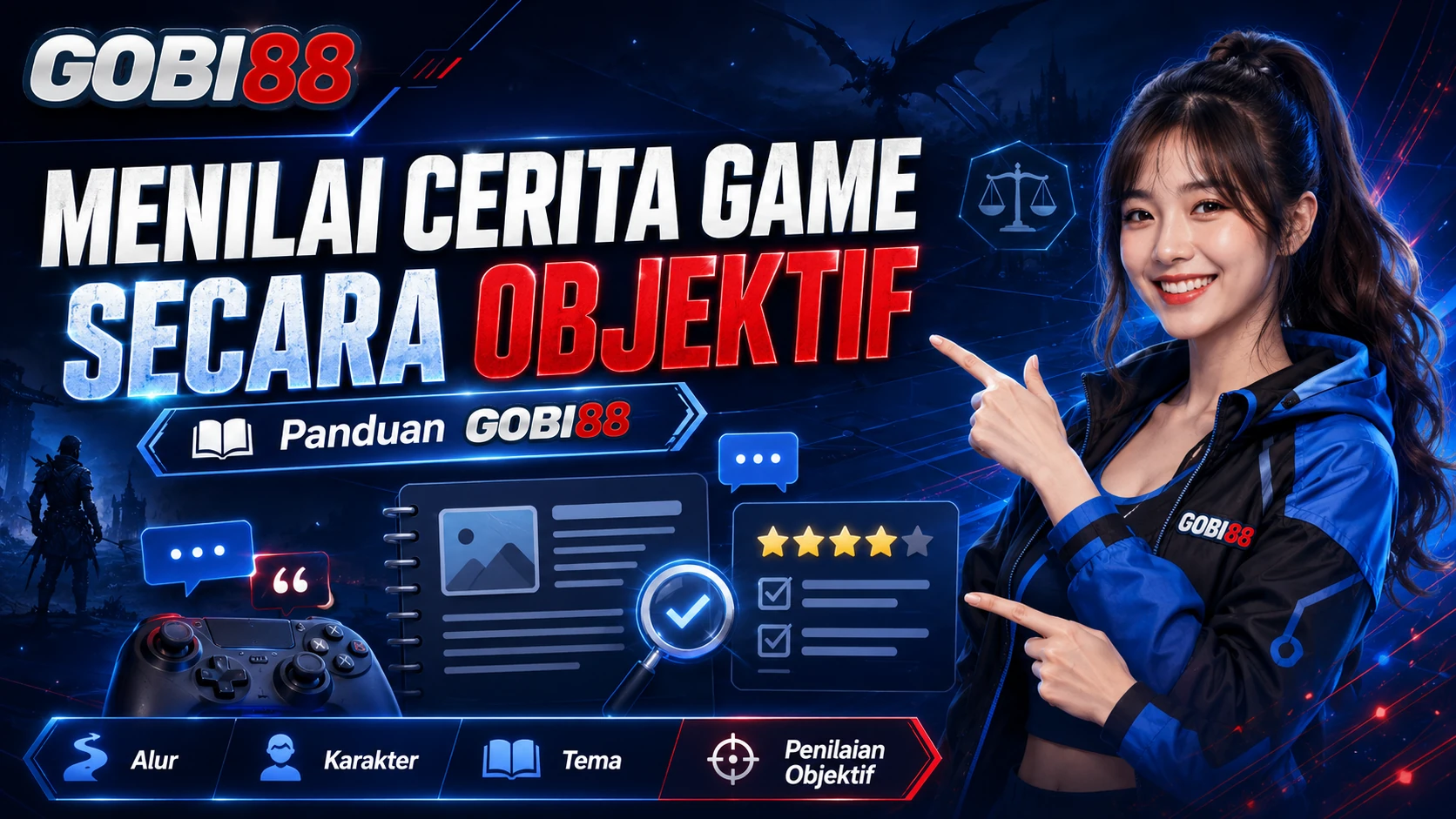 Menilai cerita game secara objektif bersama GOBI88 melalui pacing, karakter, dialog, dan hubungan narasi dengan gameplay