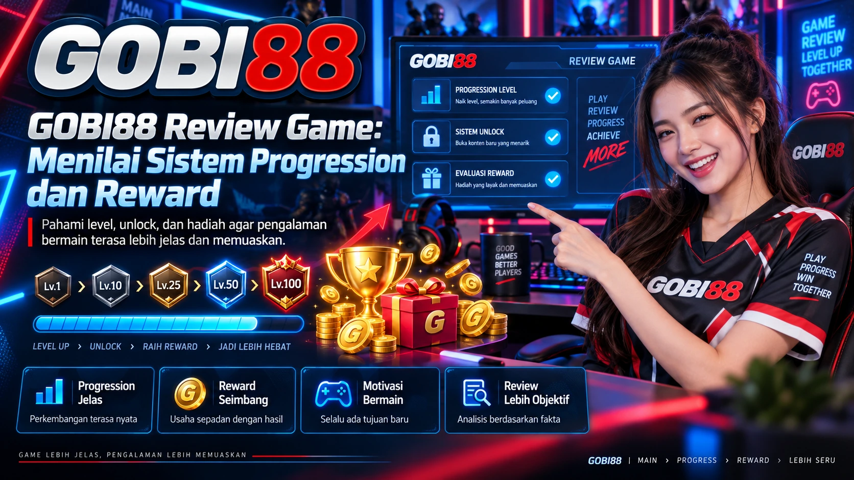 Sistem progression dan reward game GOBI88 melalui pacing perkembangan, pilihan build, unlock, grind, eksperimen, dan motivasi pemain