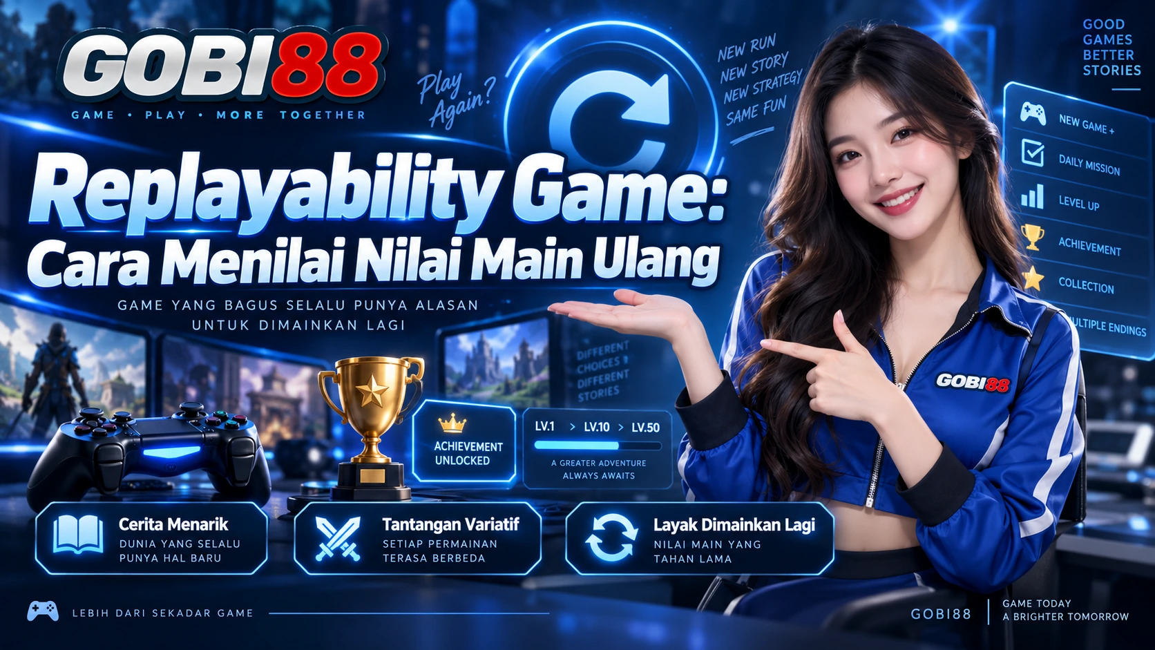 Replayability game GOBI88 dengan panduan menilai nilai main ulang dari variasi strategi, progression, mode tambahan, dan alasan pemain kembali bermain