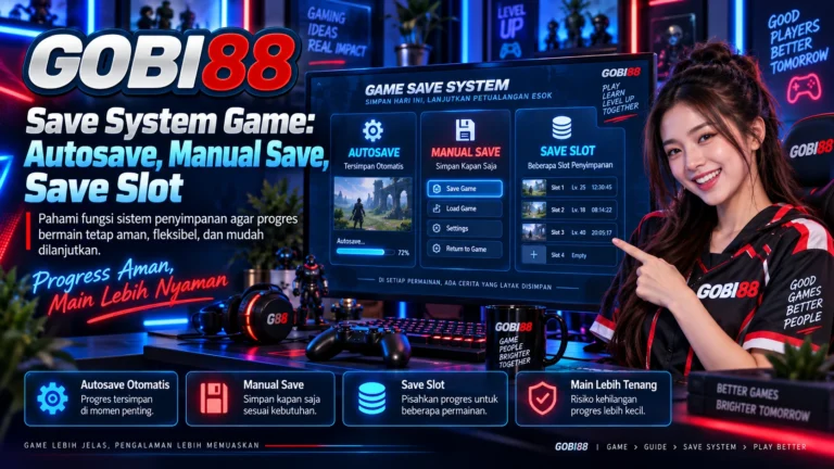 Save system game GOBI88 dengan panduan autosave, manual save, save slot, checkpoint, cloud save, dan backup progres permainan